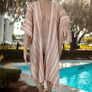 Rays for Days Cover‎ Up NEW OS Cotton Beach Summer Vacation Cruise Wear Fringe.